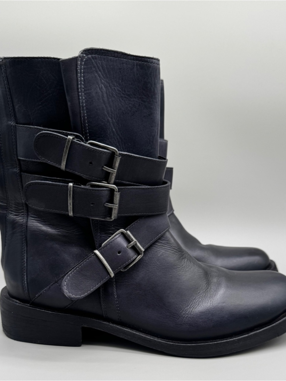 Free People Sunbelt Santa Fe Leather Moto Boots Size 41 - Picture 3 of 13